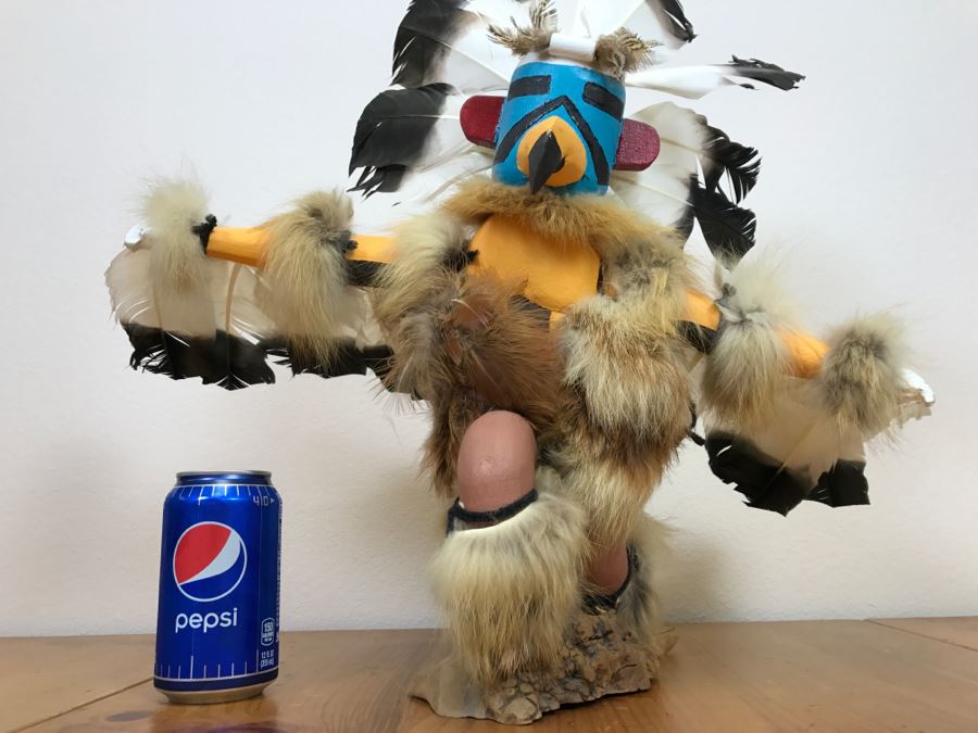 Hopi Kachina Doll KWAHU The Eagle Dancer Signed By R. David 24'W X 19'H x 15'D [Photo 6]