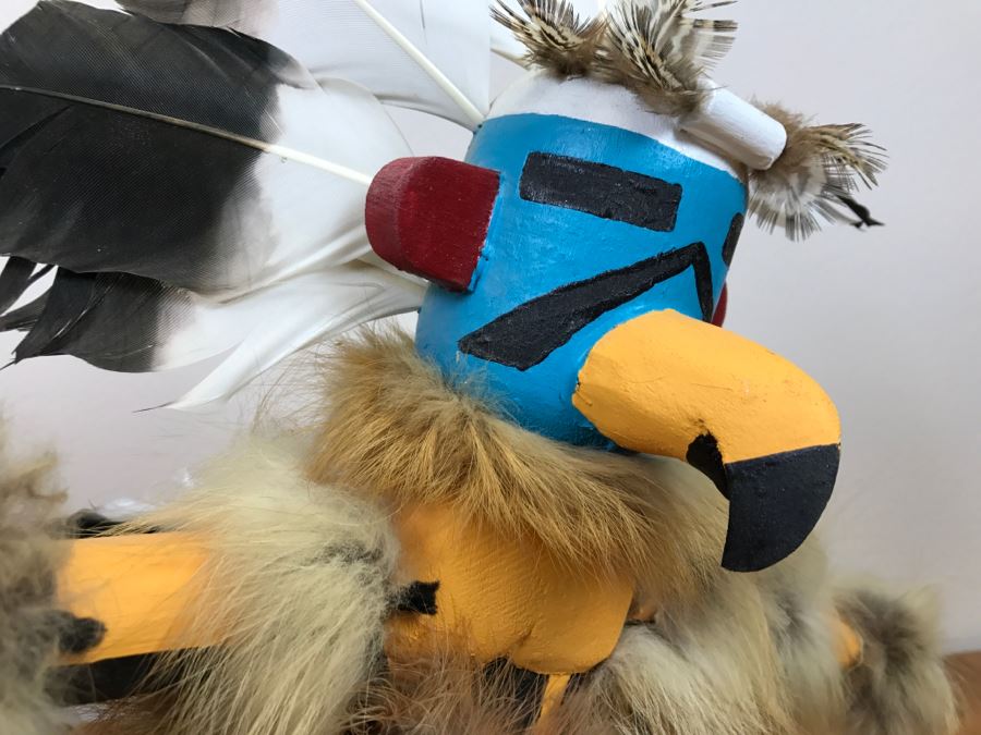 Hopi Kachina Doll KWAHU The Eagle Dancer Signed By R. David 24'W X 19'H x 15'D [Photo 25]