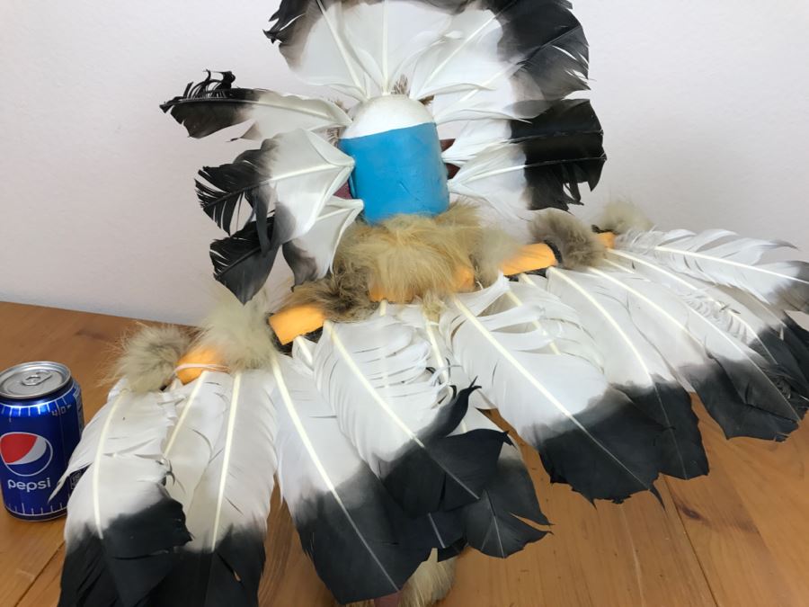 Hopi Kachina Doll KWAHU The Eagle Dancer Signed By R. David 24'W X 19'H x 15'D [Photo 16]