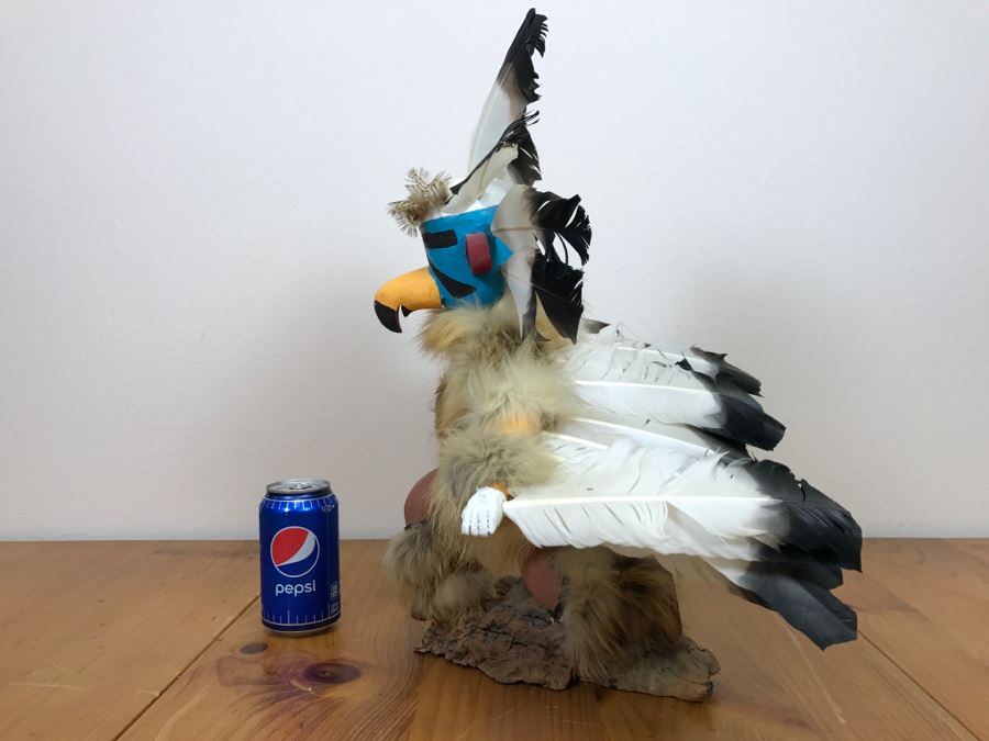 Hopi Kachina Doll KWAHU The Eagle Dancer Signed By R. David 24'W X 19'H x 15'D [Photo 14]