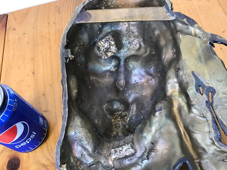 Signed Bronze Wall-Mounted Bust Of Native American 10'W X 14'H X 4.5'D [Photo 23]