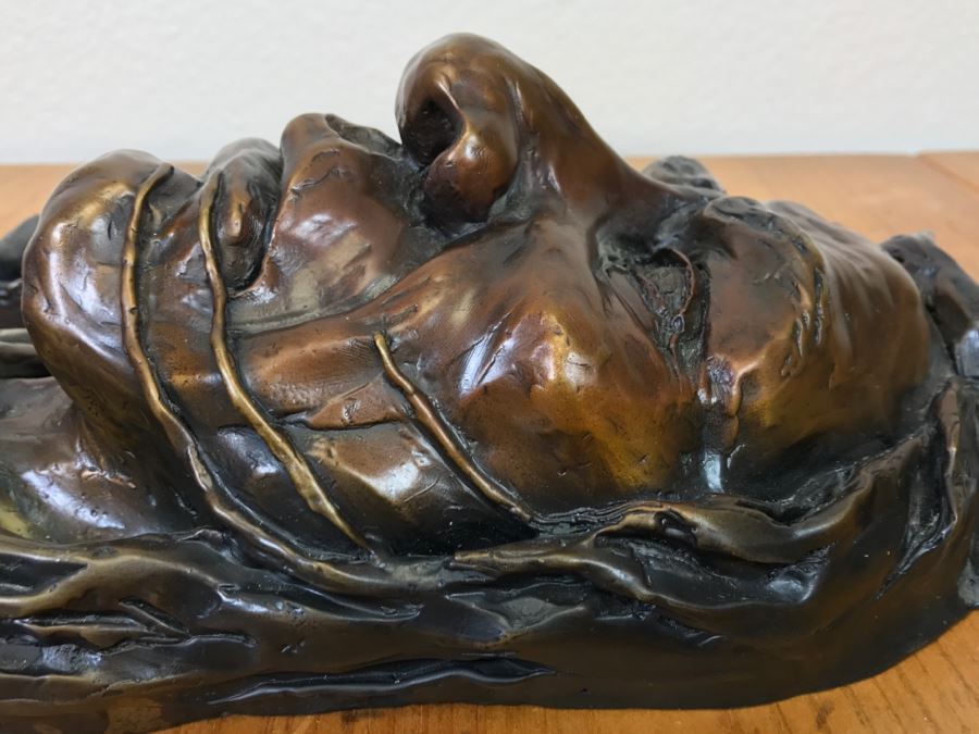 Signed Bronze Wall-Mounted Bust Of Native American 10'W X 14'H X 4.5'D [Photo 20]