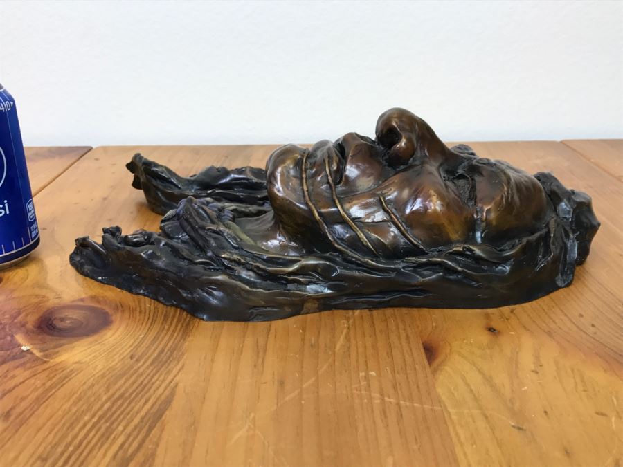 Signed Bronze Wall-Mounted Bust Of Native American 10'W X 14'H X 4.5'D [Photo 18]