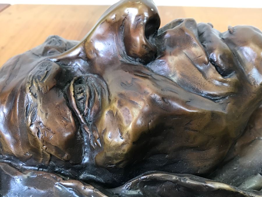 Signed Bronze Wall-Mounted Bust Of Native American 10'W X 14'H X 4.5'D [Photo 16]