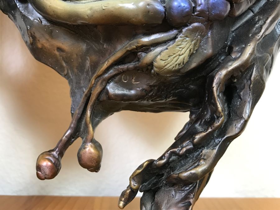 Signed Bronze Wall-Mounted Bust Of Native American 10'W X 14'H X 4.5'D [Photo 29]