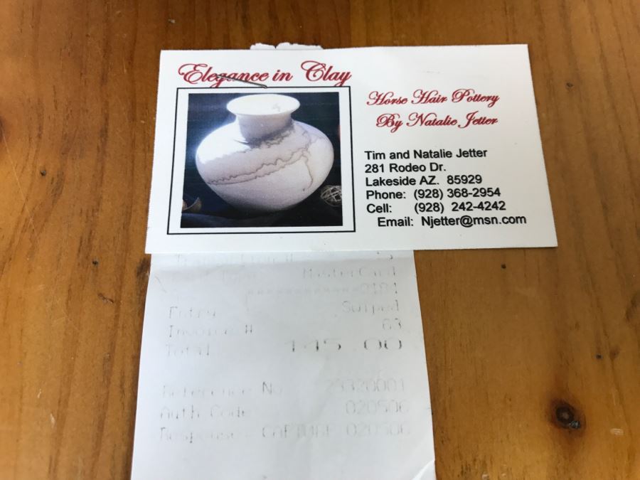 Signed Horse Hair Pottery By Rob Drexel 8'W x 5'H [Photo 6]