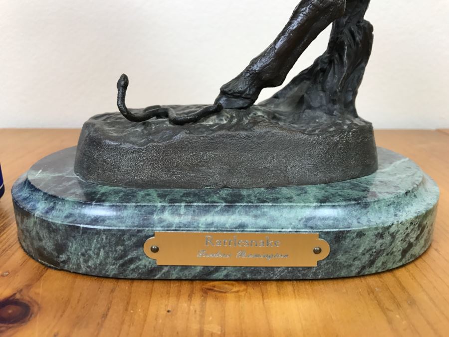 Reproduction Frederic Remington Bronze Statue Sculpture Titled 'Rattlesnake' 9'W X 11'H X 6'D [Photo 4]