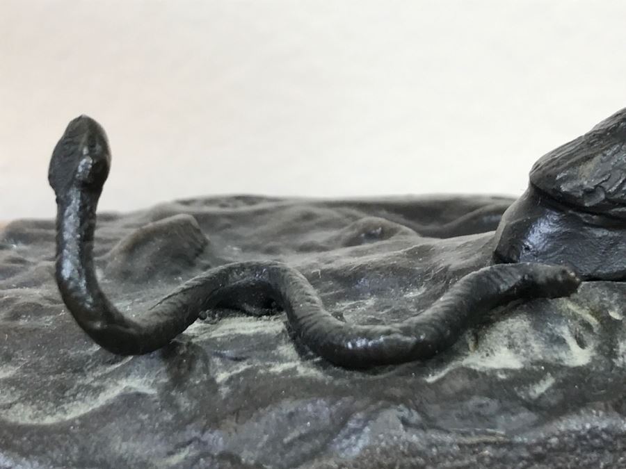 Reproduction Frederic Remington Bronze Statue Sculpture Titled 'Rattlesnake' 9'W X 11'H X 6'D [Photo 8]