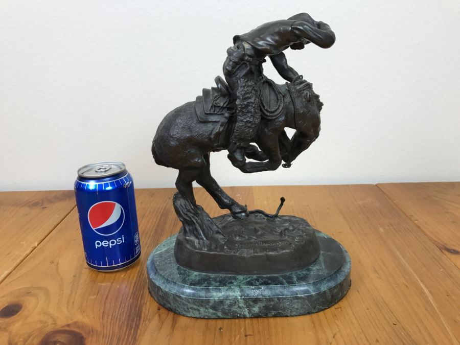 Reproduction Frederic Remington Bronze Statue Sculpture Titled 'Rattlesnake' 9'W X 11'H X 6'D [Photo 15]