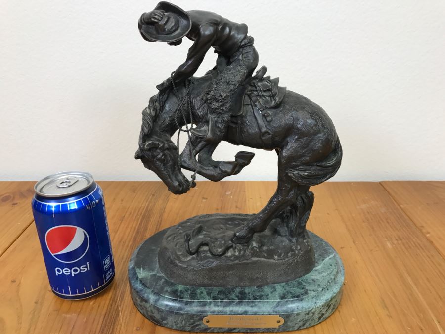Reproduction Frederic Remington Bronze Statue Sculpture Titled 'Rattlesnake' 9'W X 11'H X 6'D [Photo 2]