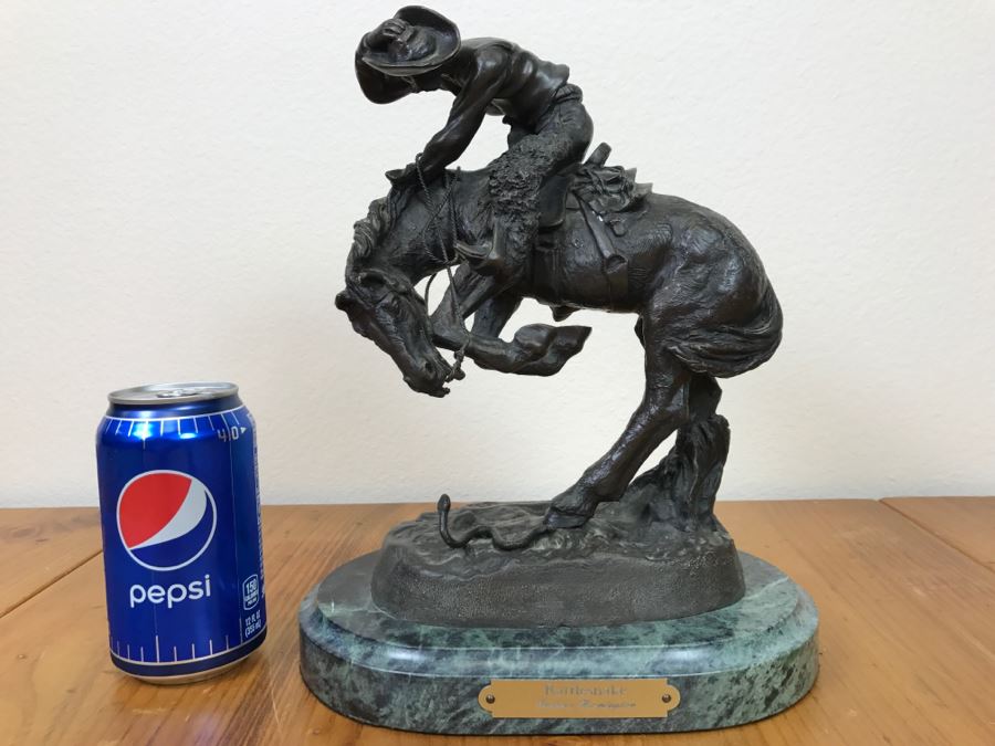 Reproduction Frederic Remington Bronze Statue Sculpture Titled 'Rattlesnake' 9'W X 11'H X 6'D