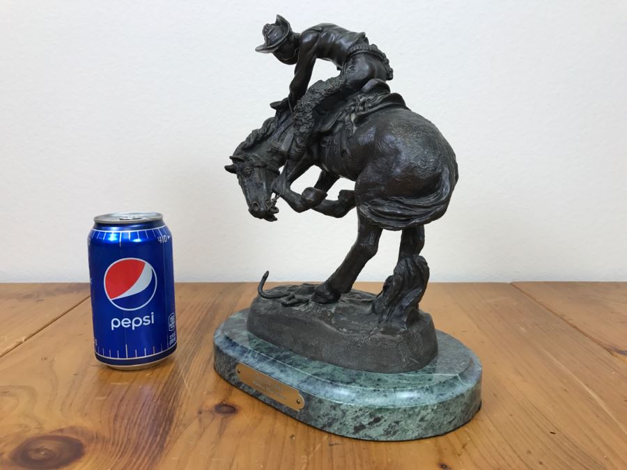 Reproduction Frederic Remington Bronze Statue Sculpture Titled 'Rattlesnake' 9'W X 11'H X 6'D [Photo 18]