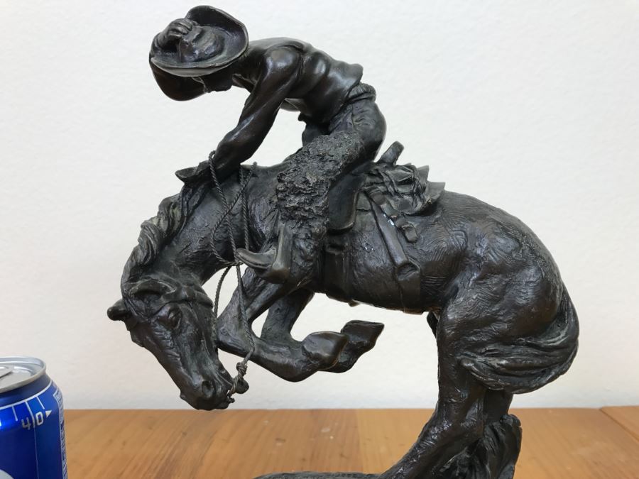 Reproduction Frederic Remington Bronze Statue Sculpture Titled 'Rattlesnake' 9'W X 11'H X 6'D [Photo 20]