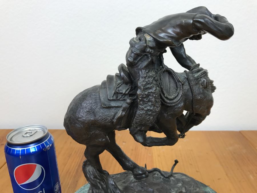 Reproduction Frederic Remington Bronze Statue Sculpture Titled 'Rattlesnake' 9'W X 11'H X 6'D [Photo 14]