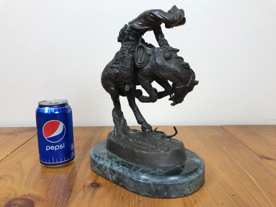 Reproduction Frederic Remington Bronze Statue Sculpture Titled 'Rattlesnake' 9'W X 11'H X 6'D [Photo 11]
