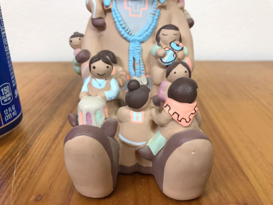 Vintage 1989 Signed Teissedre Designs Storyteller Hand Crafted And Hand Painted 4'W X 5'H X 4.5'D [Photo 4]