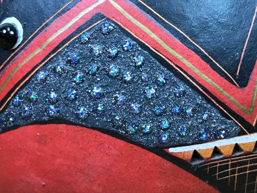 Robert Rivera Native American Apache Spirit Fetish Bear Gourd Art Figure 7'W X 6'H Vintage 2005 Estimate $700 [Photo 14]