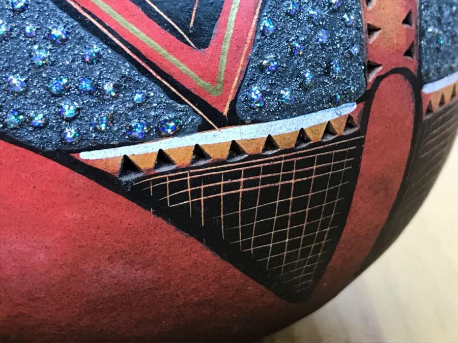 Robert Rivera Native American Apache Spirit Fetish Bear Gourd Art Figure 7'W X 6'H Vintage 2005 Estimate $700 [Photo 13]