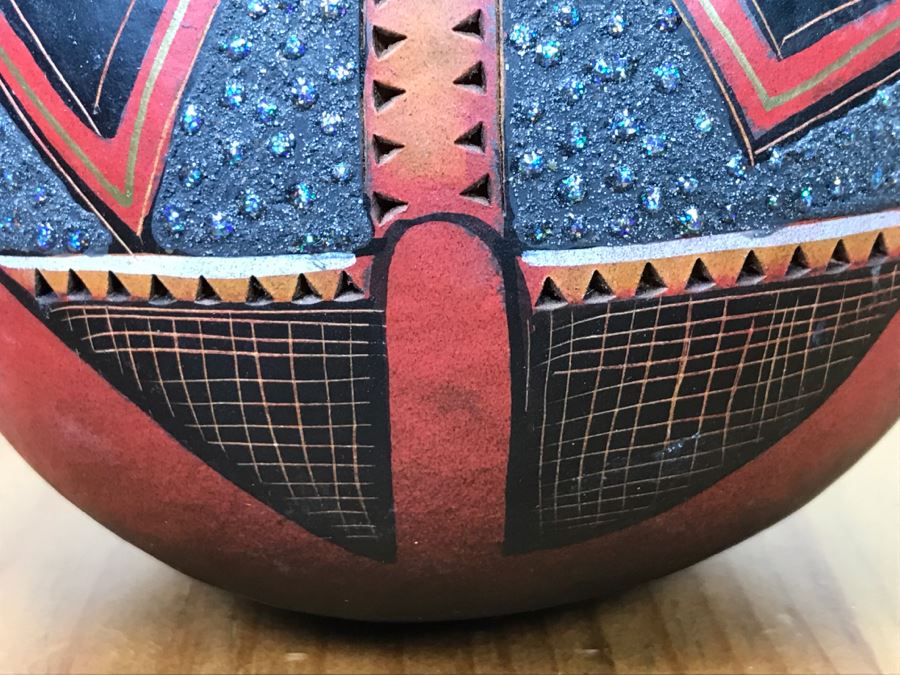 Robert Rivera Native American Apache Spirit Fetish Bear Gourd Art Figure 7'W X 6'H Vintage 2005 Estimate $700 [Photo 8]