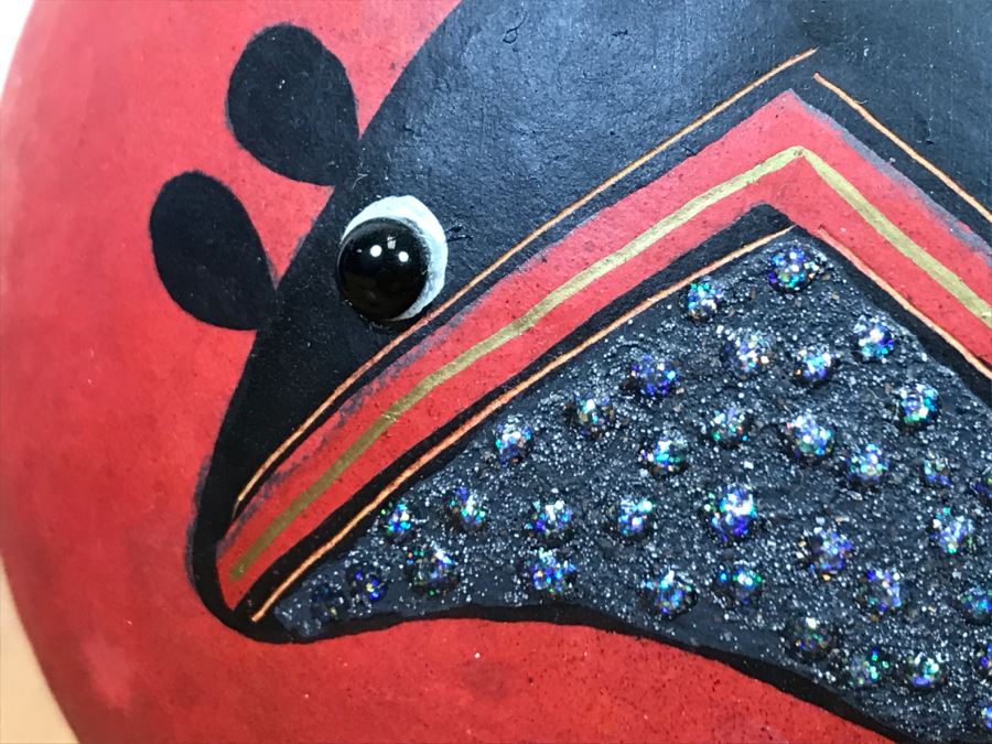 Robert Rivera Native American Apache Spirit Fetish Bear Gourd Art Figure 7'W X 6'H Vintage 2005 Estimate $700 [Photo 12]