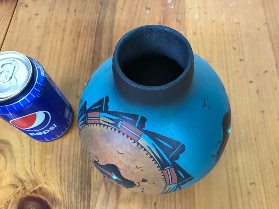 Robert Rivera Native American Apache Buffalo Gourd Art Figure 6'W X 7'H Vintage 2006 [Photo 15]