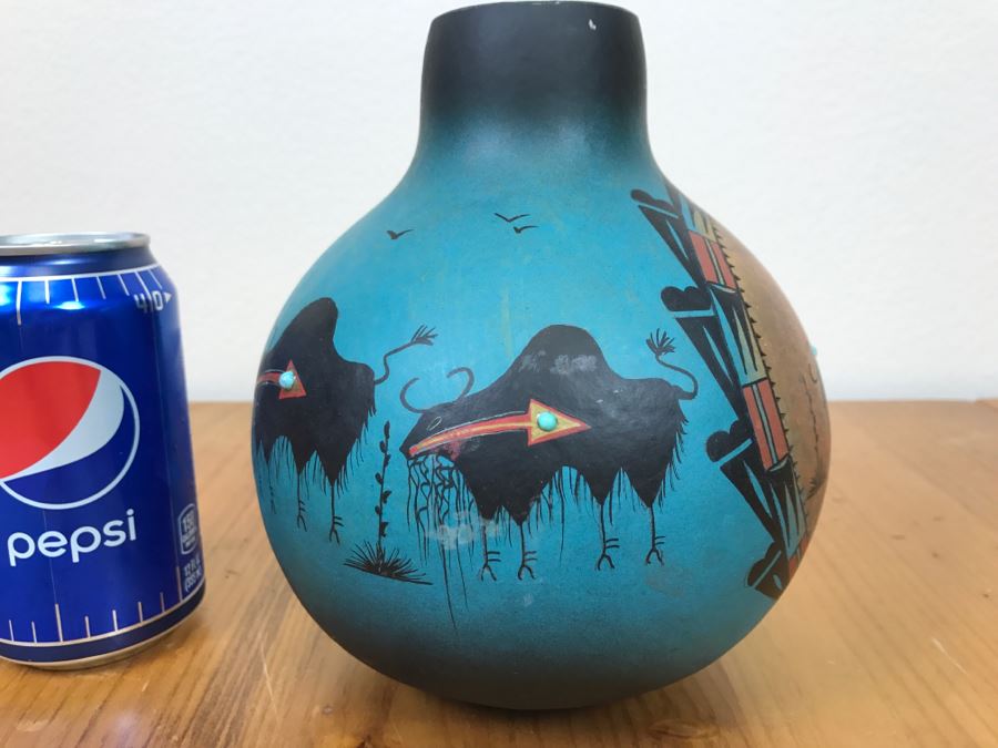 Robert Rivera Native American Apache Buffalo Gourd Art Figure 6'W X 7'H Vintage 2006 [Photo 9]