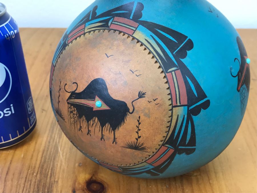 Robert Rivera Native American Apache Buffalo Gourd Art Figure 6'W X 7'H Vintage 2006 [Photo 17]