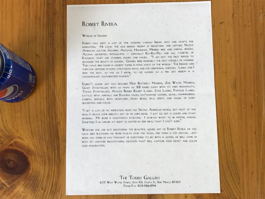 Robert Rivera Native American Apache Spirit Fetish Bear Gourd Art Figure 9'W X 8'H Vintage 2005 Estimate $750 [Photo 28]