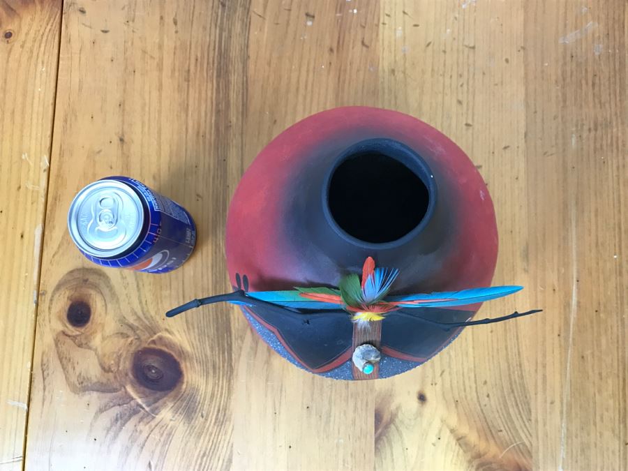 Robert Rivera Native American Apache Spirit Fetish Bear Gourd Art Figure 9'W X 8'H Vintage 2005 Estimate $750 [Photo 24]