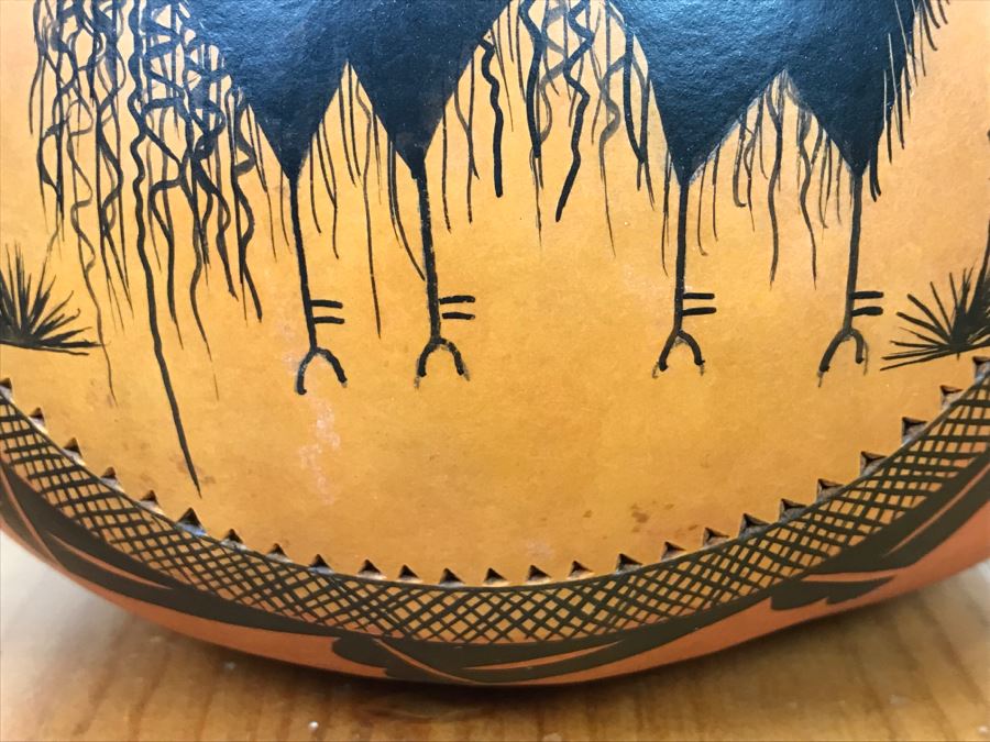 Robert Rivera Native American Apache Buffalo Gourd Art Figure 8'W x 8'H Vintage 2005 Estimate $750  [Photo 11]