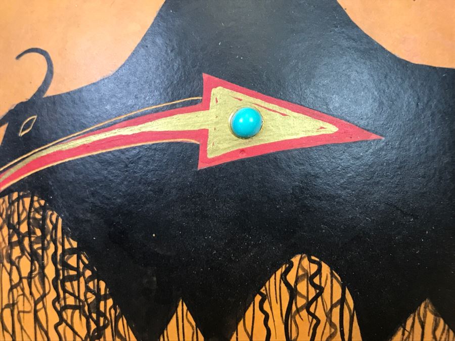 Robert Rivera Native American Apache Buffalo Gourd Art Figure 8'W x 8'H Vintage 2005 Estimate $750  [Photo 9]