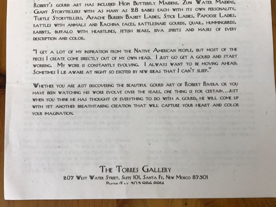 Robert Rivera Native American Apache Buffalo Gourd Art Figure 8'W x 8'H Vintage 2005 Estimate $750  [Photo 36]