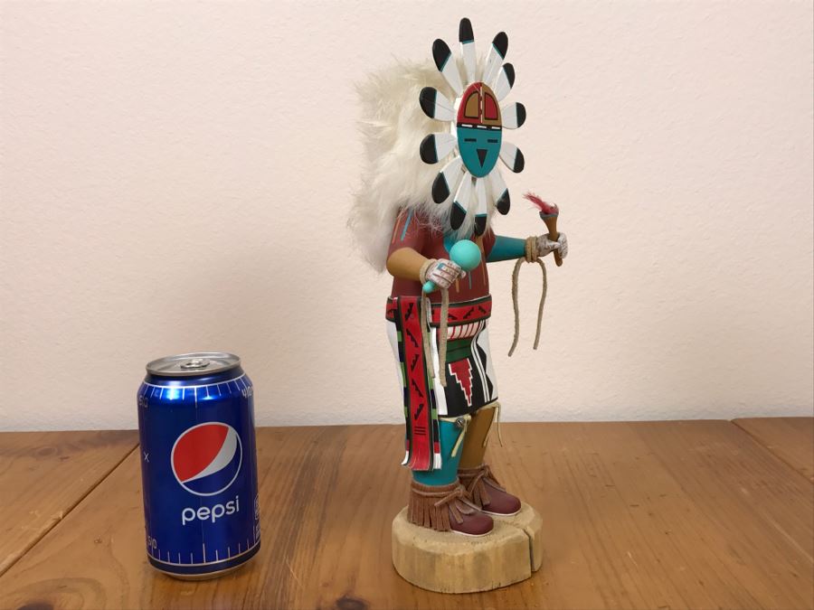 Signed Kachina Doll Sun Nolan Chee Vintage 1994 5.5'W X 12'H [Photo 9]
