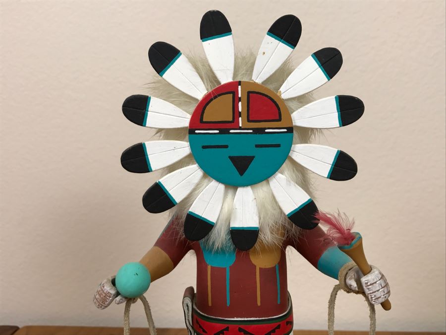 Signed Kachina Doll Sun Nolan Chee Vintage 1994 5.5'W X 12'H [Photo 2]
