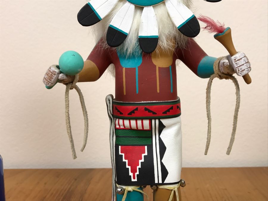 Signed Kachina Doll Sun Nolan Chee Vintage 1994 5.5'W X 12'H