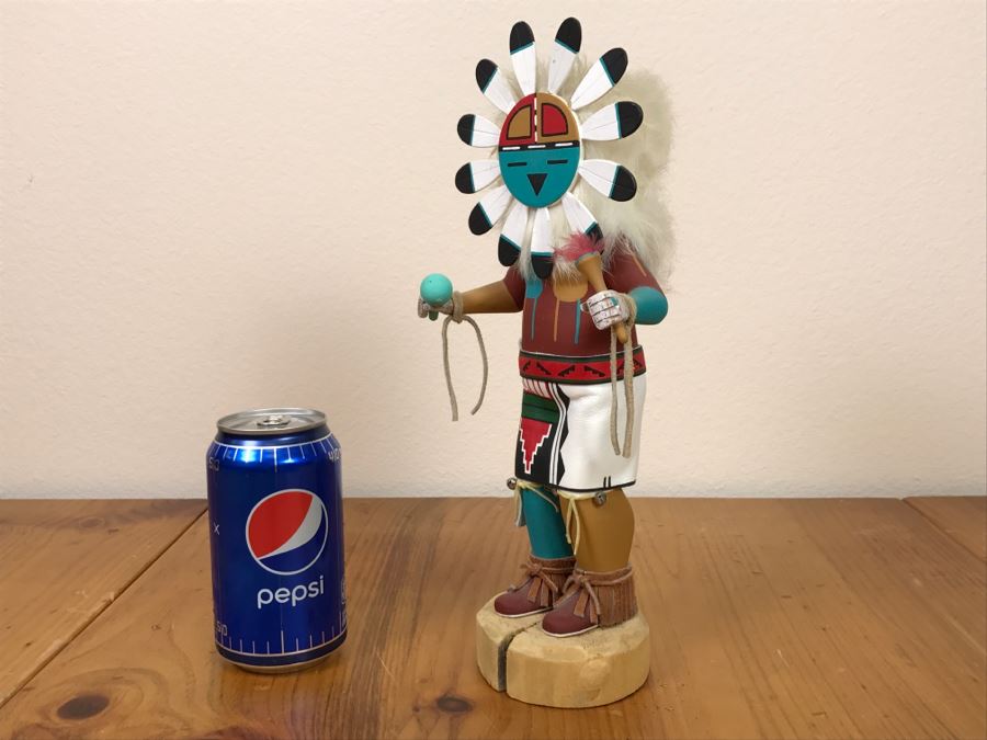 Signed Kachina Doll Sun Nolan Chee Vintage 1994 5.5'W X 12'H [Photo 15]