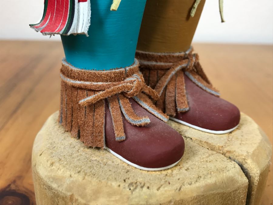 Signed Kachina Doll Sun Nolan Chee Vintage 1994 5.5'W X 12'H [Photo 20]