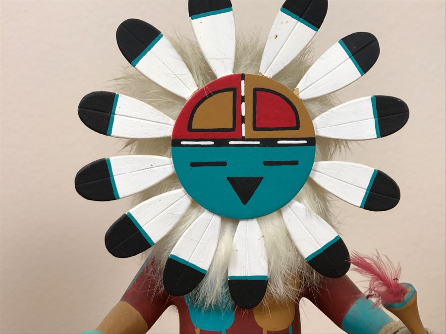 Signed Kachina Doll Sun Nolan Chee Vintage 1994 5.5'W X 12'H [Photo 7]
