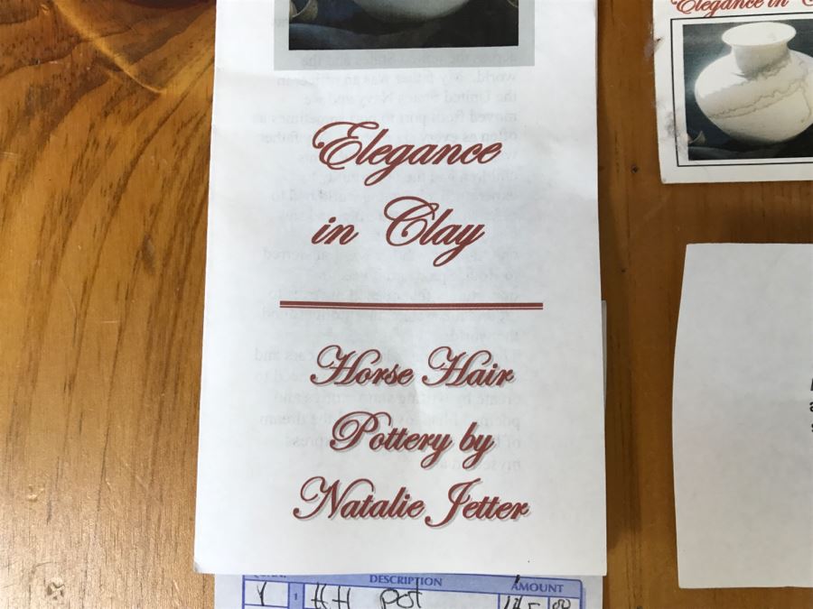 Signed Natalie Jetter Horse Hair Pottery Pot Vase Santa Fe, NM Retailed $145 10'W X 12.5'H [Photo 23]