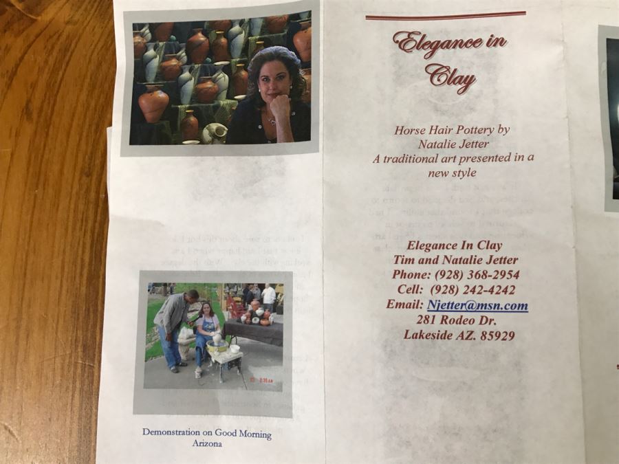 Signed Natalie Jetter Horse Hair Pottery Pot Vase Santa Fe, NM Retailed $145 10'W X 12.5'H [Photo 30]