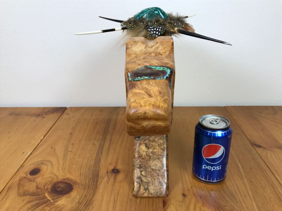 Large Turquoise Inlay Fetish Bear By Anthony Malpica Retailed For $950 At The Torres Gallery 19'W X 12.5'H X 9'D [Photo 20]