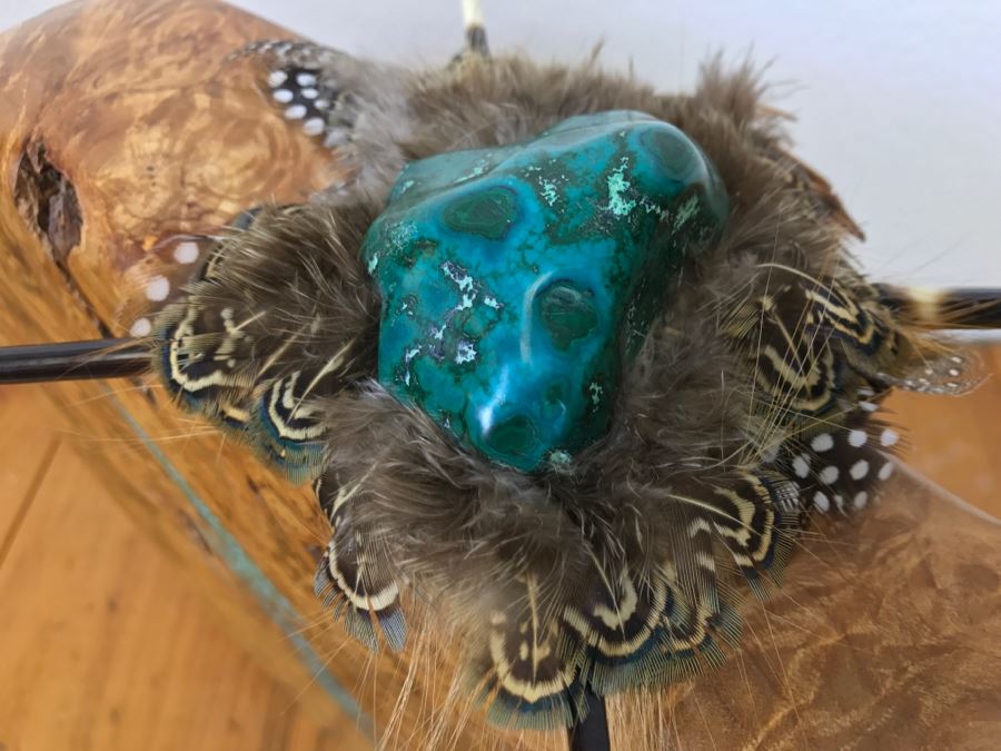 Large Turquoise Inlay Fetish Bear By Anthony Malpica Retailed For $950 At The Torres Gallery 19'W X 12.5'H X 9'D [Photo 16]