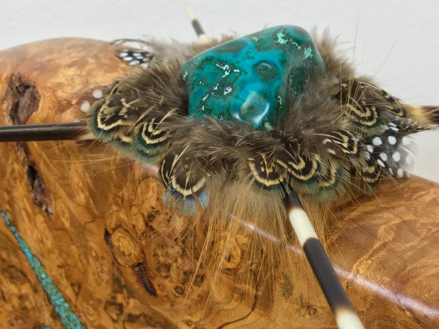 Large Turquoise Inlay Fetish Bear By Anthony Malpica Retailed For $950 At The Torres Gallery 19'W X 12.5'H X 9'D [Photo 18]