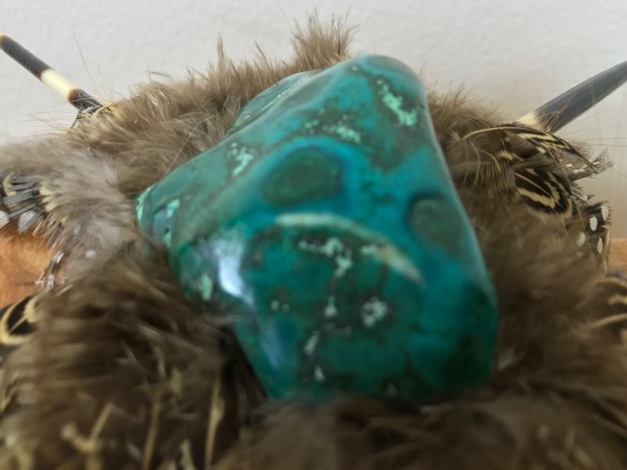 Large Turquoise Inlay Fetish Bear By Anthony Malpica Retailed For $950 At The Torres Gallery 19'W X 12.5'H X 9'D [Photo 45]