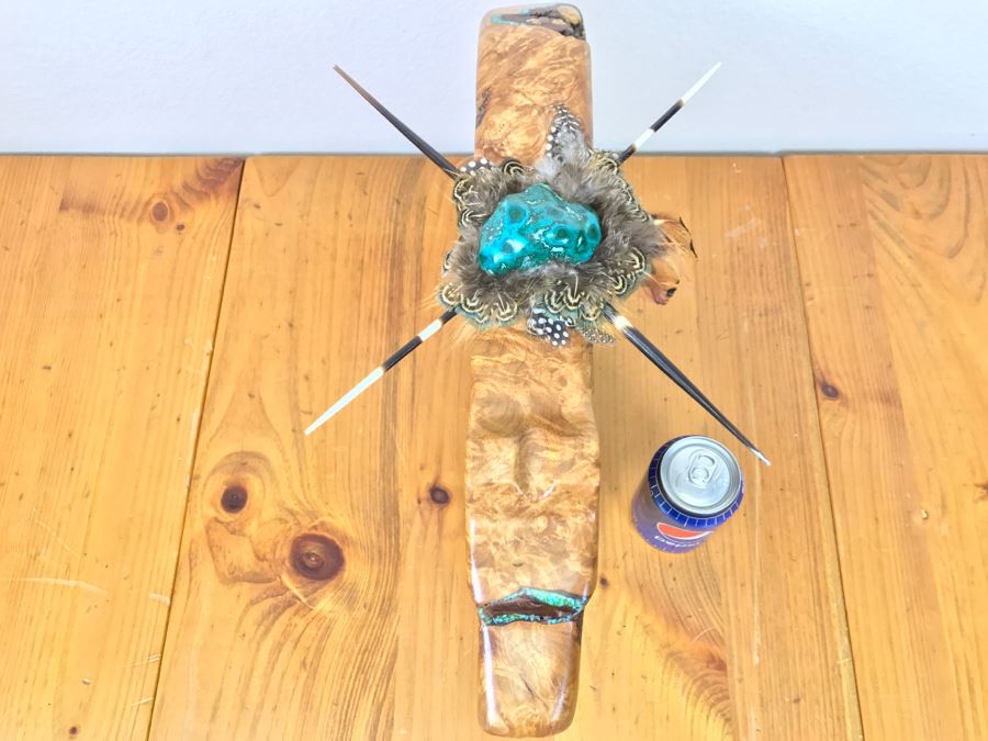 Large Turquoise Inlay Fetish Bear By Anthony Malpica Retailed For $950 At The Torres Gallery 19'W X 12.5'H X 9'D [Photo 22]