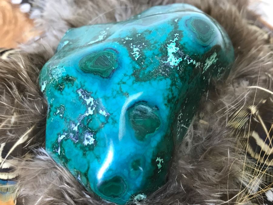Large Turquoise Inlay Fetish Bear By Anthony Malpica Retailed For $950 At The Torres Gallery 19'W X 12.5'H X 9'D [Photo 17]