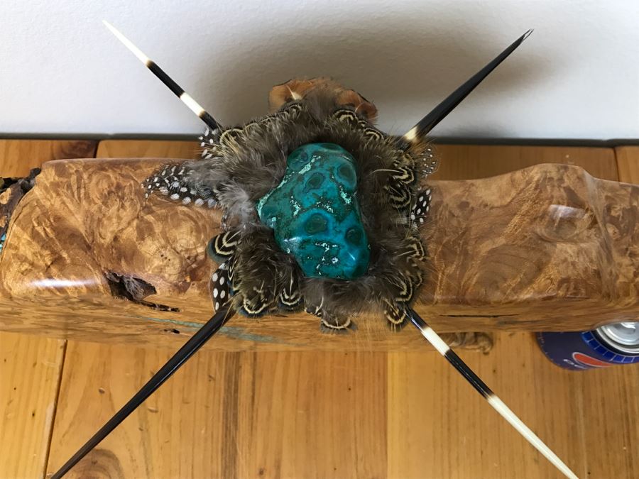 Large Turquoise Inlay Fetish Bear By Anthony Malpica Retailed For $950 At The Torres Gallery 19'W X 12.5'H X 9'D [Photo 43]