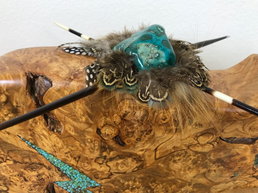 Large Turquoise Inlay Fetish Bear By Anthony Malpica Retailed For $950 At The Torres Gallery 19'W X 12.5'H X 9'D [Photo 41]