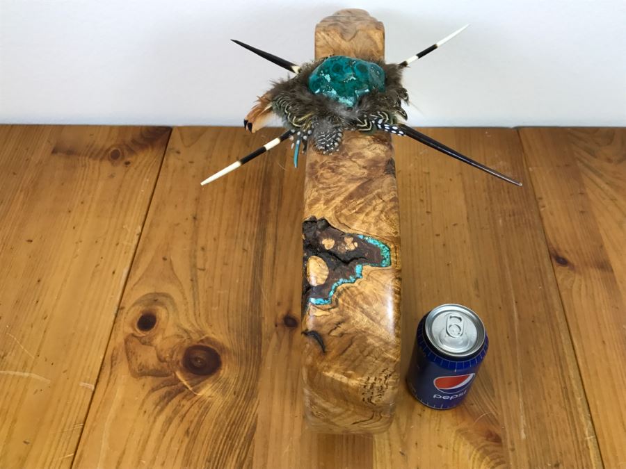 Large Turquoise Inlay Fetish Bear By Anthony Malpica Retailed For $950 At The Torres Gallery 19'W X 12.5'H X 9'D [Photo 36]