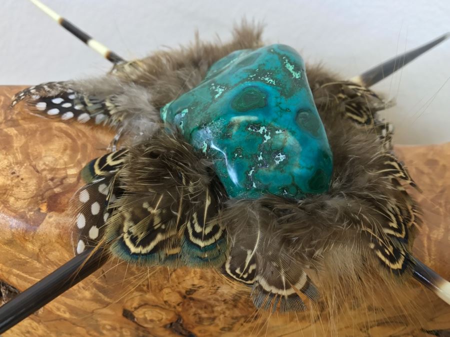 Large Turquoise Inlay Fetish Bear By Anthony Malpica Retailed For $950 At The Torres Gallery 19'W X 12.5'H X 9'D [Photo 40]